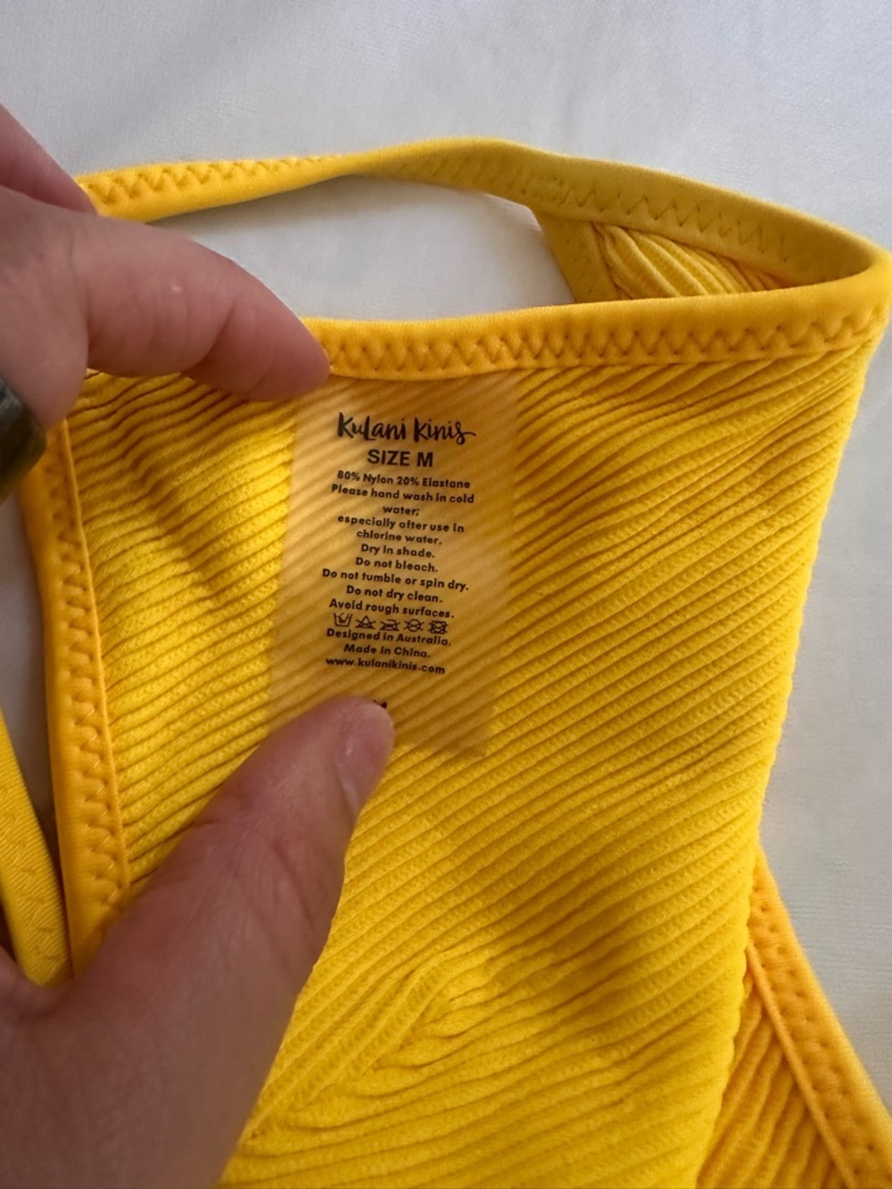 Kulani Kinis Yellow Ribbed Triangle Bikini - Picture 2 of 2